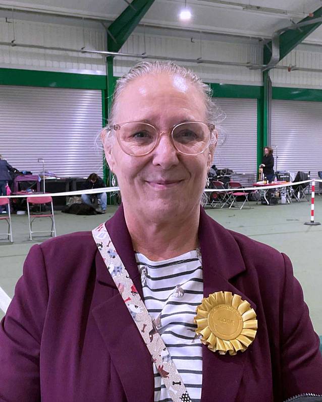 Photograph of the show judge, Mrs. Tina Teese (Teeseedane)